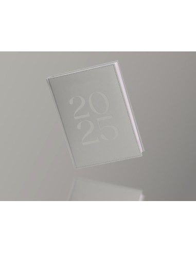 Agenda encuadernada liderpapel creta a5 2025 semana vista color gris papel 70 gr