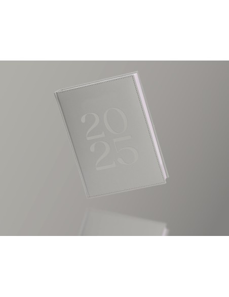 Agenda encuadernada liderpapel creta a5 2025 semana vista color gris papel 70 gr