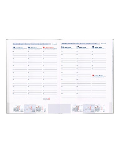 Agenda encuadernada liderpapel creta a5 2025 semana vista color gris papel 70 gr