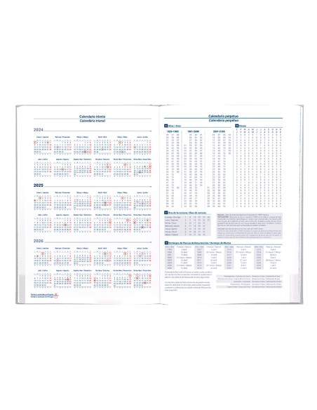 Agenda encuadernada liderpapel creta a5 2025 semana vista color gris papel 70 gr