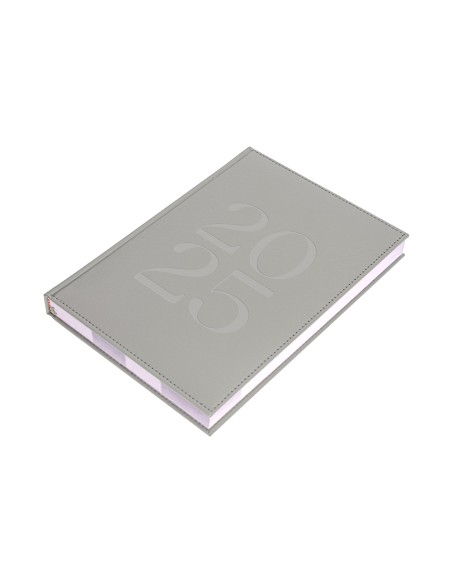 Agenda encuadernada liderpapel creta a5 2025 semana vista color gris papel 70 gr