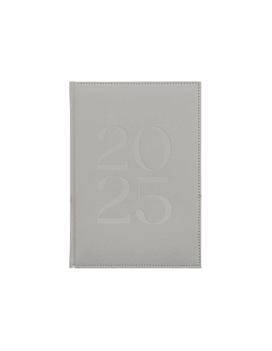 Agenda encuadernada liderpapel creta a5 2025 semana vista color gris papel 70 gr