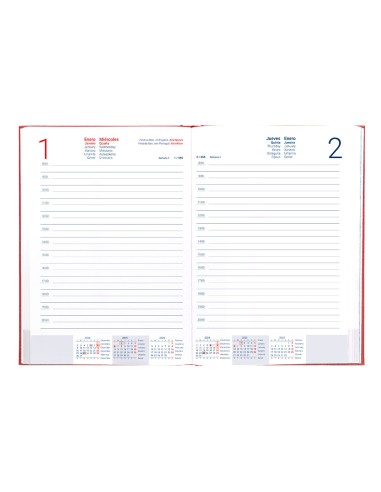 Agenda encuadernada liderpapel creta a5 2025 dia pagina color rosa buganvilla papel 70 gr