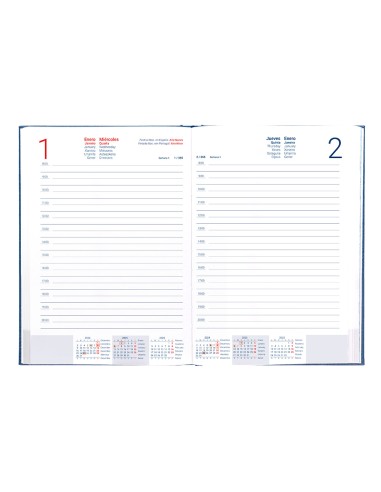 Agenda encuadernada liderpapel creta a5 2025 dia pagina azul papel 70 gr