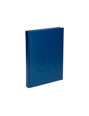 Agenda encuadernada liderpapel creta a5 2025 dia pagina azul papel 70 gr