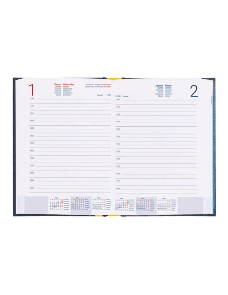Agenda encuadernada liderpapel corfu a4 2025 dia pagina azul papel 60 gr