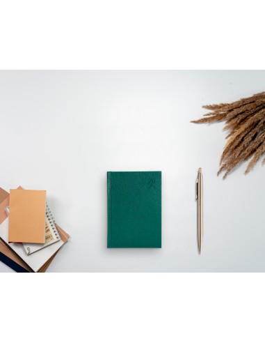 Agenda encuadernada liderpapel corfu a6 2025 dia pagina color verde papel 60 gr