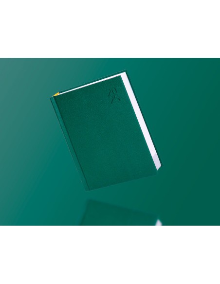 Agenda encuadernada liderpapel corfu a6 2025 dia pagina color verde papel 60 gr
