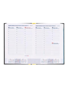 Agenda encuadernada liderpapel corfu a5 2025 dia pagina negro papel 60 gr