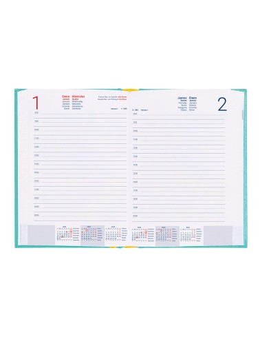 Agenda encuadernada liderpapel corfu a5 2025 semana vista color verde menta papel 60 gr
