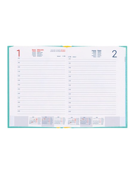 Agenda encuadernada liderpapel corfu a5 2025 semana vista color verde menta papel 60 gr