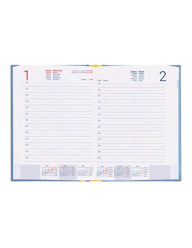 Agenda encuadernada liderpapel corfu a5 2025 dia pagina color azul claro papel 60 gr