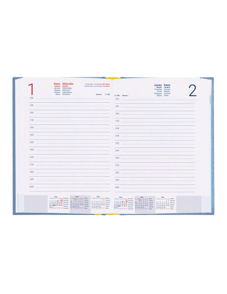 Agenda encuadernada liderpapel corfu a5 2025 dia pagina color azul claro papel 60 gr