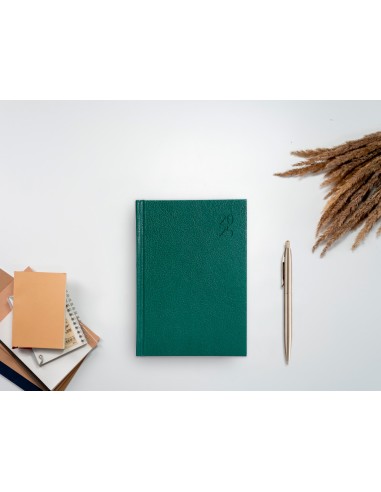 Agenda encuadernada liderpapel corfu a5 2025 dia pagina color verde papel 60 gr