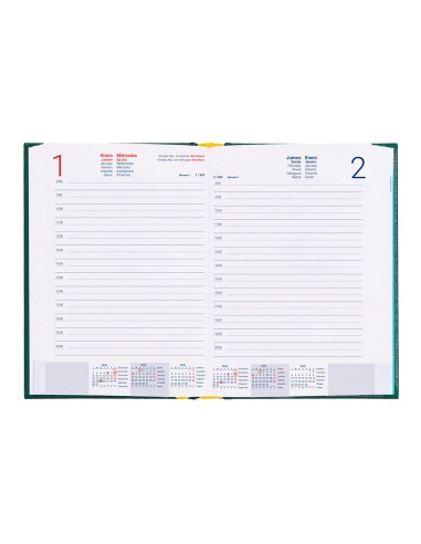 Agenda encuadernada liderpapel corfu a5 2025 dia pagina color verde papel 60 gr