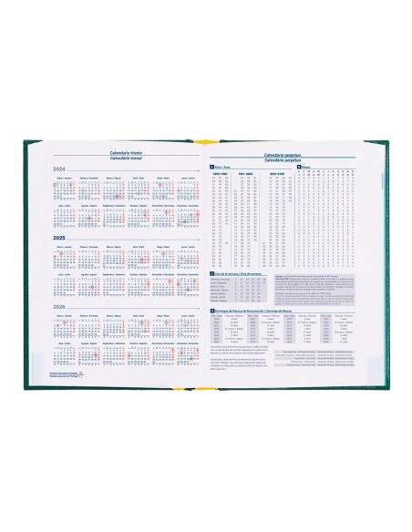 Agenda encuadernada liderpapel corfu a5 2025 dia pagina color verde papel 60 gr
