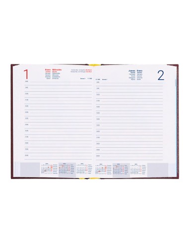 Agenda encuadernada liderpapel corfu a5 2025 dia pagina color rojo papel 60 gr