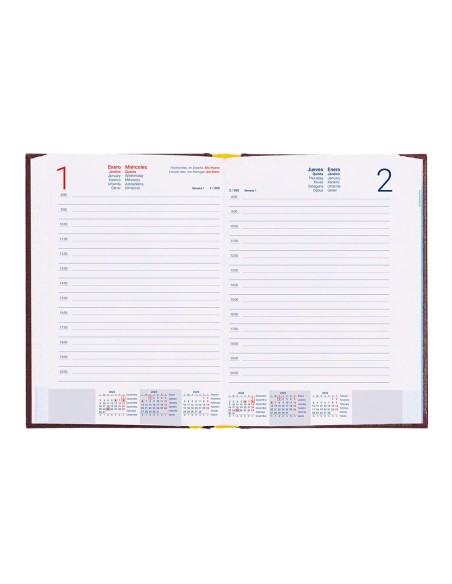 Agenda encuadernada liderpapel corfu a5 2025 dia pagina color rojo papel 60 gr