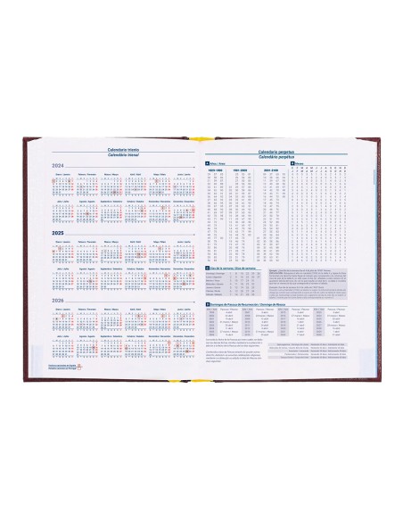 Agenda encuadernada liderpapel corfu a5 2025 dia pagina color rojo papel 60 gr