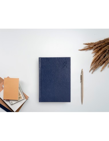 Agenda encuadernada liderpapel corfu a5 2025 dia pagina azul papel 60 gr
