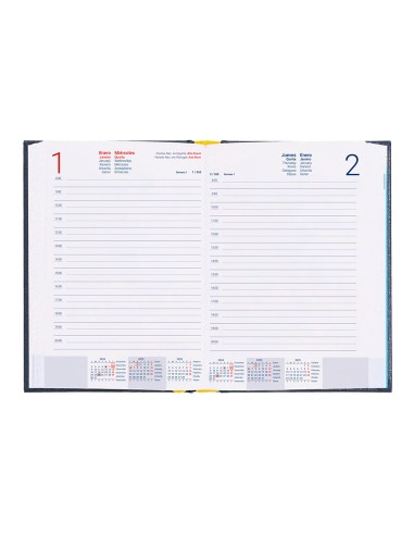 Agenda encuadernada liderpapel corfu a5 2025 dia pagina azul papel 60 gr