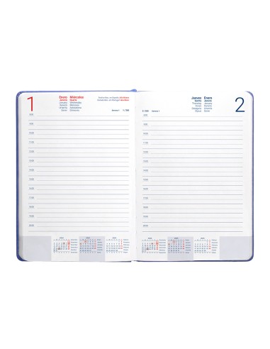 Agenda encuadernada liderpapel kinaros a6 2025 dia pagina color azul papel 70 gr