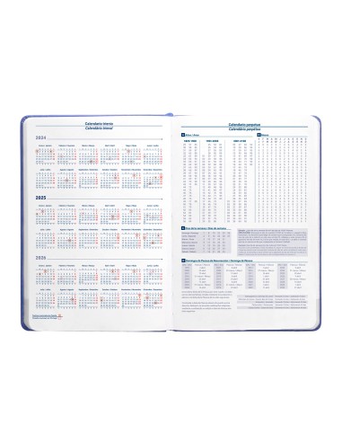 Agenda encuadernada liderpapel kinaros a6 2025 dia pagina color azul papel 70 gr