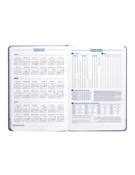 Agenda encuadernada liderpapel kinaros a6 2025 dia pagina color azul papel 70 gr