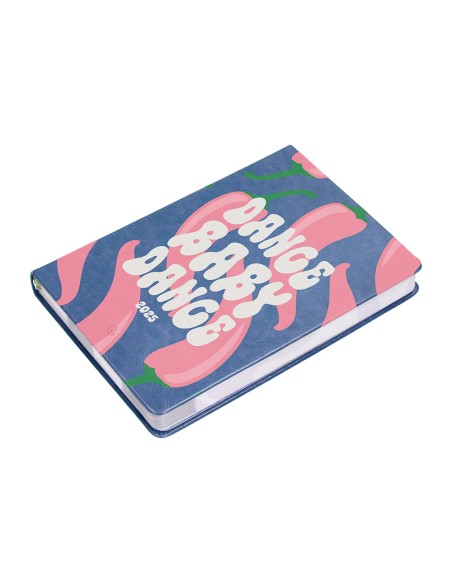 Agenda encuadernada liderpapel kinaros a6 2025 dia pagina color azul papel 70 gr