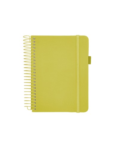Agenda encuadernada liderpapel neon a5 2025 dia pagina color amarillo papel 70 gr