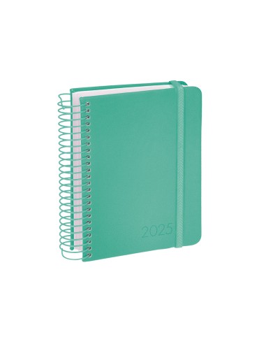 Agenda encuadernada liderpapel neon a5 2025 dia pagina color verde papel 70 gr
