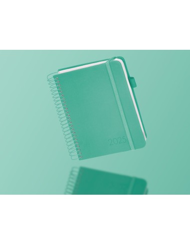 Agenda encuadernada liderpapel neon a5 2025 dia pagina color verde papel 70 gr