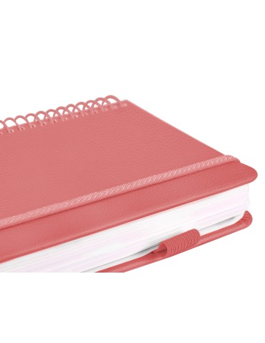 Agenda encuadernada liderpapel neon a5 2025 dia pagina color rosa papel 70 gr