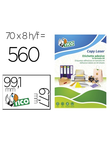 Etiqueta adhesiva tico verde f luorescentes permanente fsc laser inkjet fotocopia 991x677 mmcaja de 560 unidades