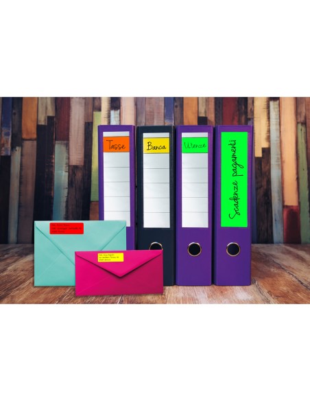 Etiqueta adhesiva tico amarill o fluorescentes permanente fsclaser inkjet fotocopia 991x677 mm caja de 560 unidades