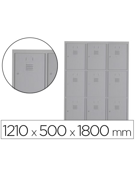 Taquilla metalica rocada 400 3 modulos x 3 puertas gris 1210x500x1800 mm Taquilla metalica rocada 400 3 modulos x 3 puertas gris 1210x500x1800 mm