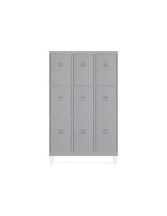 Taquilla metalica rocada 400 3 modulos x 3 puertas gris 1210x500x1800 mm