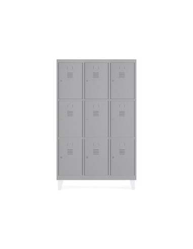 Taquilla metalica rocada 400 3 modulos x 3 puertas gris 1210x500x1800 mm