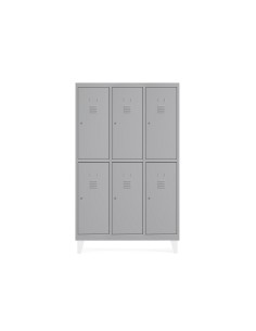 Taquilla metalica rocada 400 3 modulos x 2 puertas gris 1210x500x1800 mm