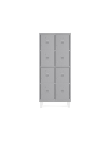 Taquilla metalica rocada 400 2 modulos x 4 puertas gris 820x500x1800 mm