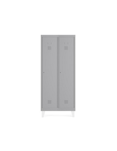 Taquilla metalica rocada 400 2 modulos x 1 puerta gris 820x500x1800 mm