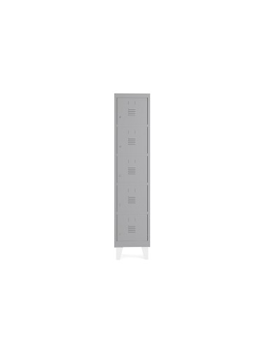 Taquilla metalica rocada 400 1 modulo x 5 puertas gris 430x500x1800 mm