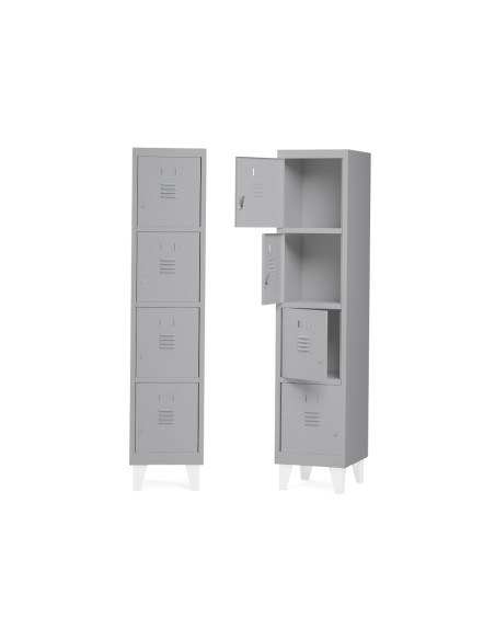 Taquilla metalica rocada 400 1 modulo x 4 puertas gris 430x500x1800 mm Taquilla metalica rocada 400 1 modulo x 4 puertas gris 430x500x1800 mm