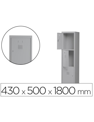 Taquilla metalica rocada 400 1 modulo x 3 puertas gris 430x500x1800 mm