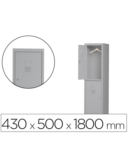 Taquilla metalica rocada 400 1 modulo x 2 puertas gris 430x500x1800 mm Taquilla metalica rocada 400 1 modulo x 2 puertas gris 430x500x1800 mm