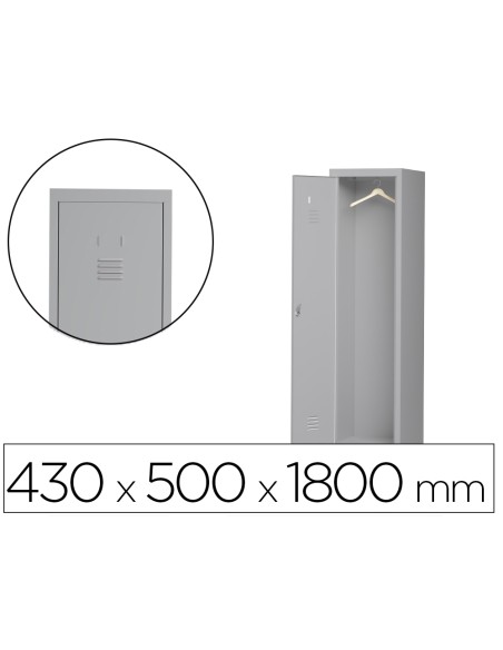 Taquilla metalica rocada 400 1 modulo x 1 puerta gris 430x500x1800 mm Taquilla metalica rocada 400 1 modulo x 1 puerta gris 430x500x1800 mm