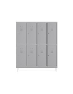 Taquilla metalica rocada 300 4 modulos x 2 puertas gris 1210x500x1800 mm