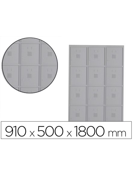 Taquilla metalica rocada 300 3 modulos x 4 puertas gris 910x500x1800 mm Taquilla metalica rocada 300 3 modulos x 4 puertas gris 910x500x1800 mm