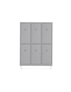 Taquilla metalica rocada 300 3 modulos x 2 puertas gris 910x500x1800 mm