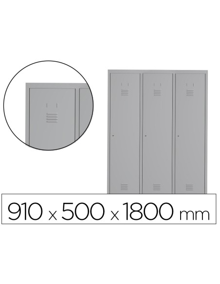 Taquilla metalica rocada 300 3 modulos x 3 puerta gris 910x500x1800 mm Taquilla metalica rocada 300 3 modulos x 3 puerta gris 910x500x1800 mm